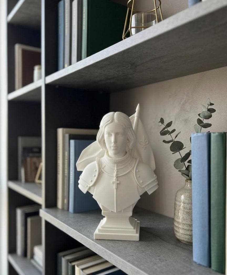 Joan of Arc Bust with Flag Statue