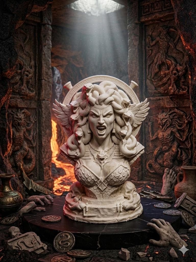 Medusa Bust Statue